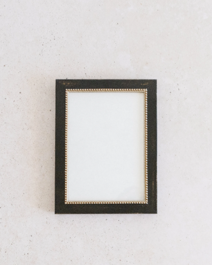 Beaded Black and Silver Frame